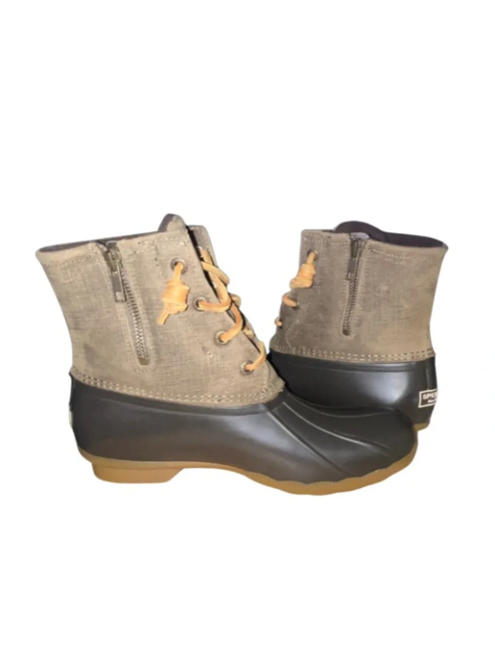 Sperry Top-Sider Saltwater DuckBoots - Women's Size 8 Brown/Black Canvas